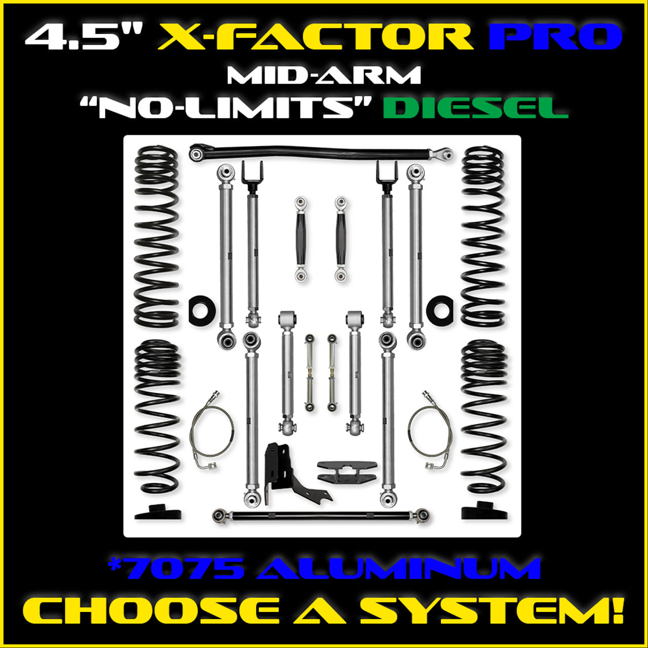 Gladiator 4.5 Inch X Factor Pro "No Limits" Aluminum System Diesel Model