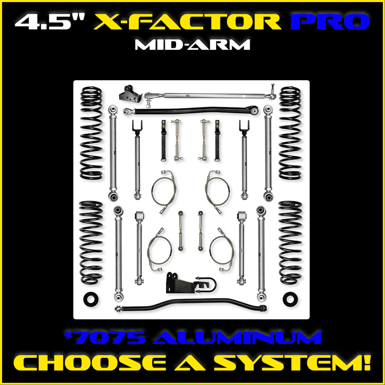 JK 4.5 Inch X Factor Pro Aluminum System 2 Door Model