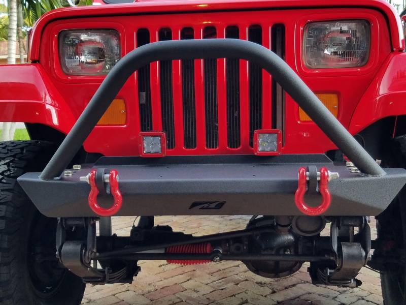 Jeep YJ / TJ / LJ Mid-Width Front Bumper W/Stinger Bare Steel Motobilt