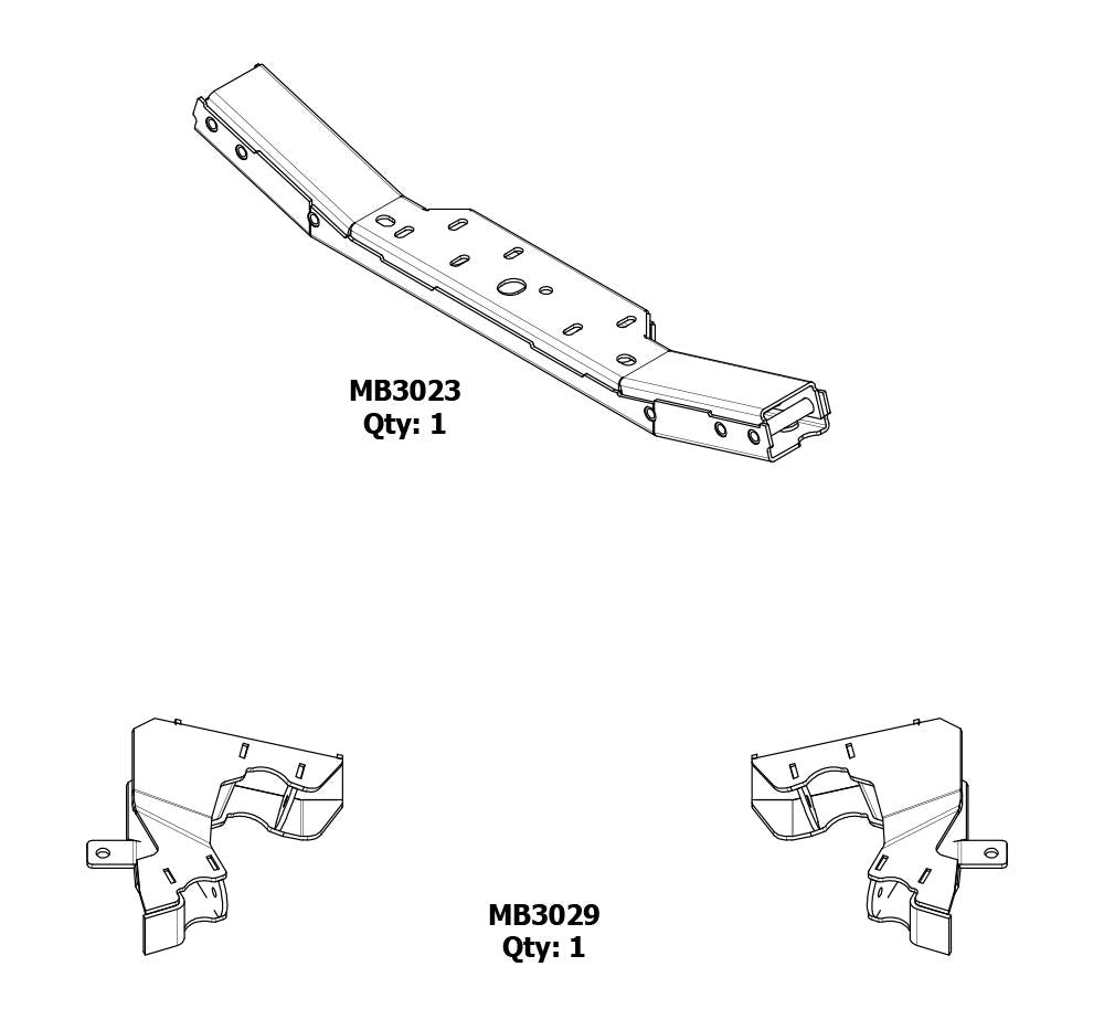 4 Link Front Suspension Brackets With Transmission Crossmember For 12-18 Jeep JKU Bare Steel Motobilt