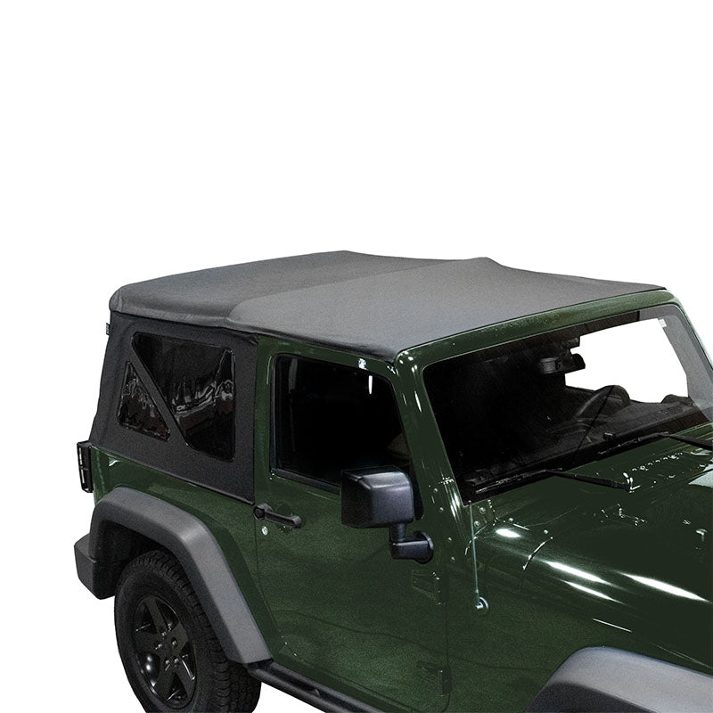 Jeep JK Replacement Soft Top Tinted Windows For 07-09 Wrangler JK 2 Door Black Diamond King 4WD