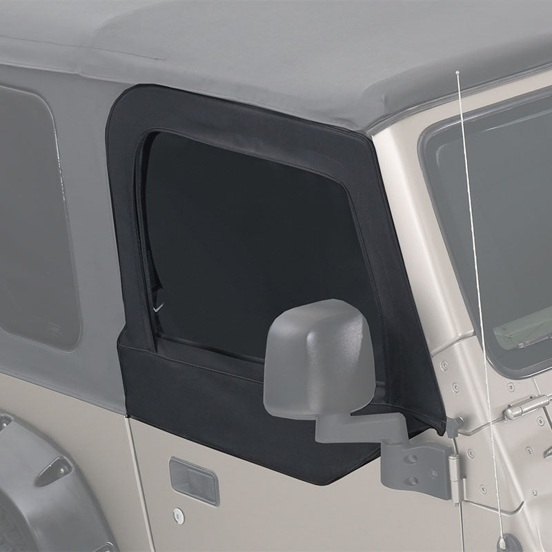 Jeep TJ Half Door Uppers Replacement Soft Upper Doors For 97-06 Wrangler TJ Black Pair King 4WD