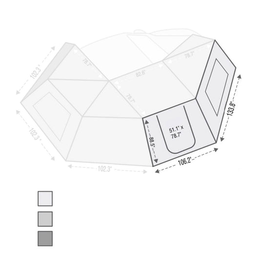 270 Awning Wall 1 Passenger Side Wall with Door & Window Overland Vehicle Systems