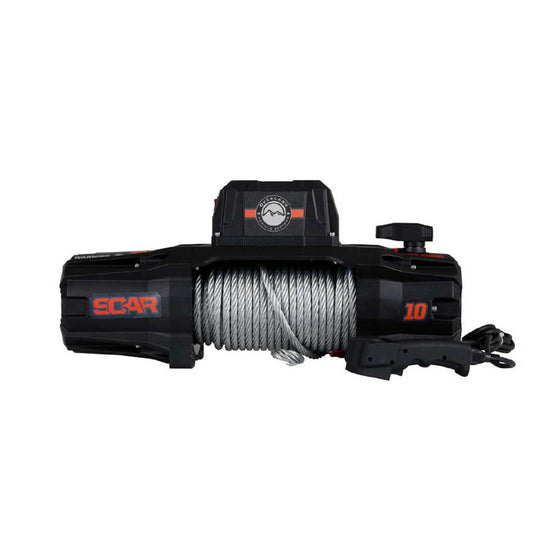 SCAR 10 - 10,000 lb. Winch With Steel Cable and Wireless Remote Overland Vehicle Systems
