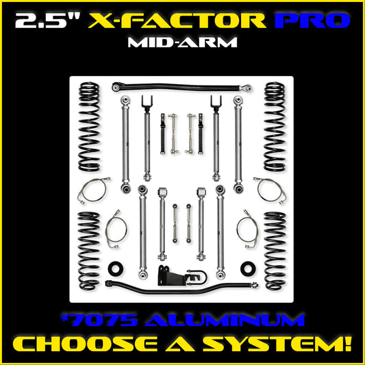JKU 2.5 Inch X Factor Pro Aluminum System 4 Door Model
