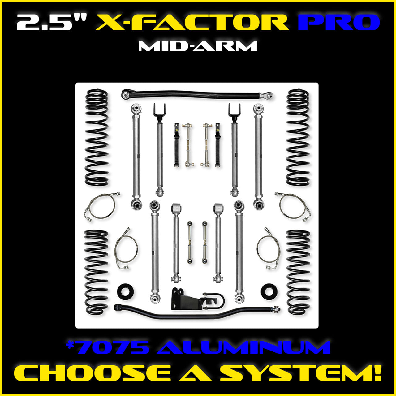 JK 2.5 Inch X Factor Pro Aluminum System 2 Door Model