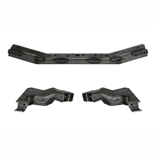 4 Link Front Suspension Brackets With Transmission Crossmember For 07-11 Jeep JKU Bare Steel Motobilt