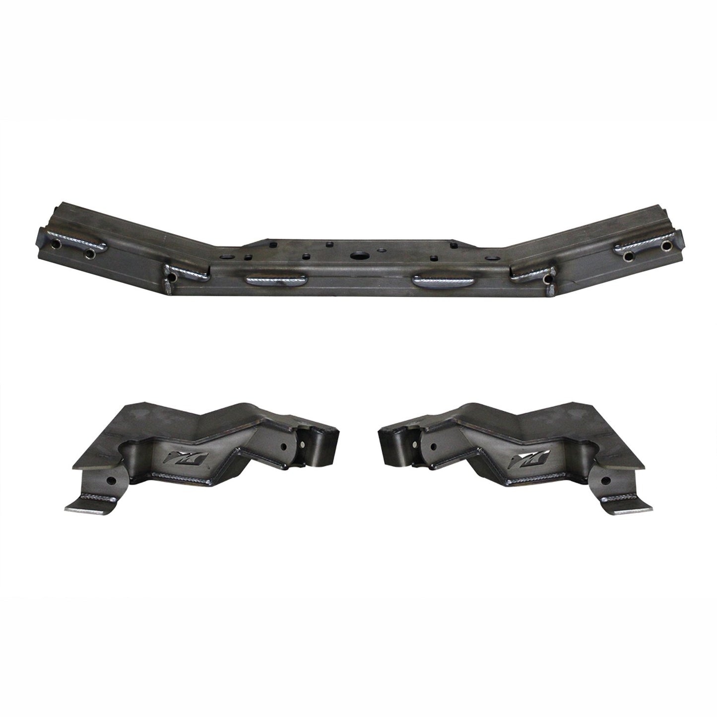 4 Link Front Suspension Brackets With Transmission Crossmember For 12-18 Jeep JKU Bare Steel Motobilt