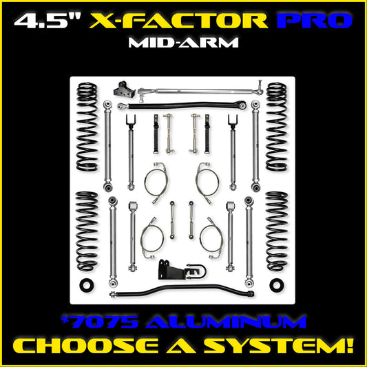 JKU 4.5 Inch X Factor Pro Aluminum System 4 Door Model