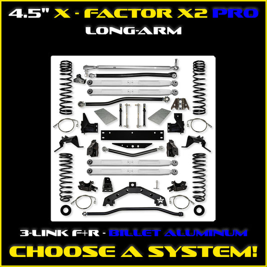 JKU 4.5 Inch X Factor X2 Pro Elite Long Arm 4 Door Model