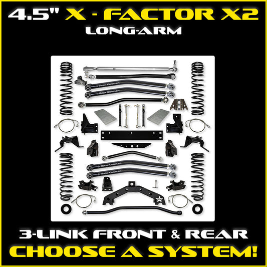 JKU 4.5 Inch X Factor X2 Long Arm 4 Door Model