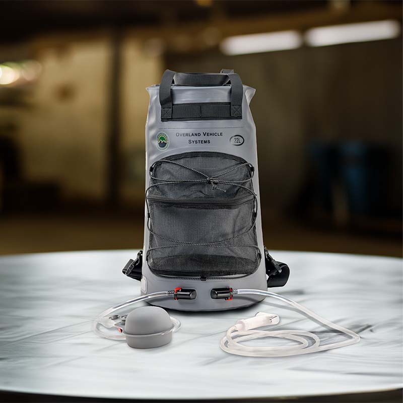 Portable Camp Shower - 23 QT, Nozzle & Accessories Overland Vehicle Systems