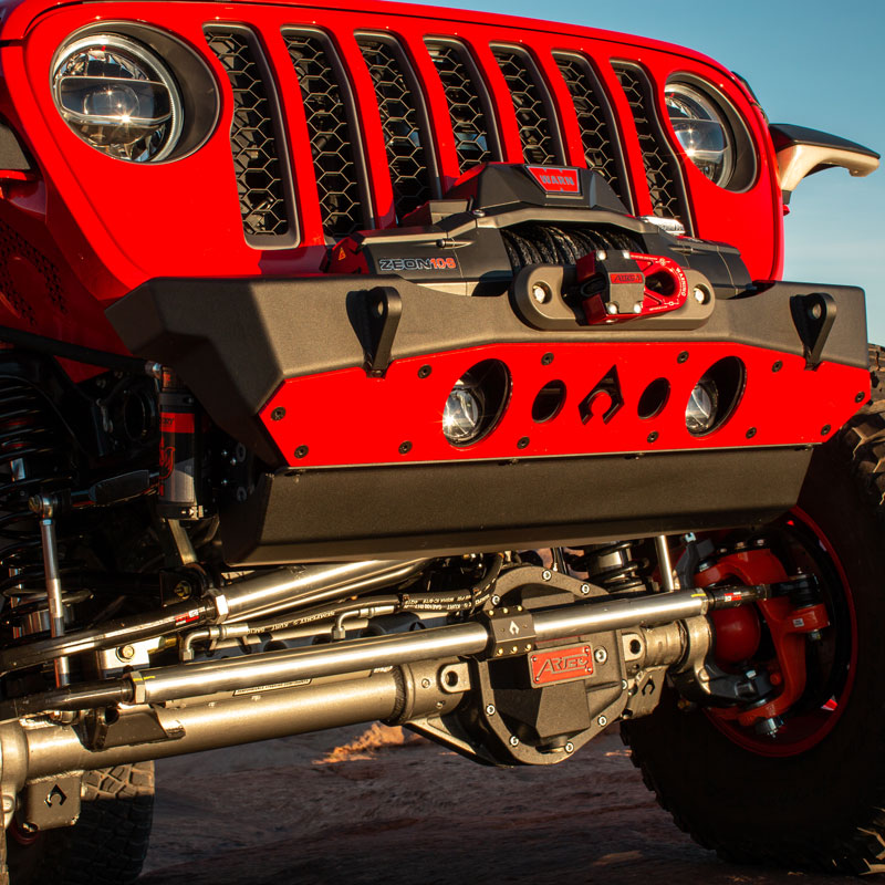 Bare Steel Nighthawk Front Bumper with Aluminum Skid for Wrangler JK, JL/JT - Bare Steel Artec Industries