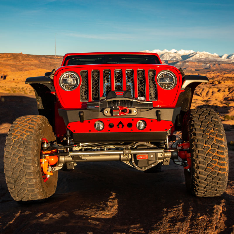 Bare Steel Nighthawk Front Bumper with Aluminum Skid for Wrangler JK, JL/JT - Bare Steel Artec Industries