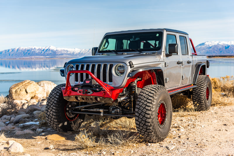 Bare Steel Nighthawk Mid-tube Stinger Front Bumper with Aluminum Skid for Wrangler JK JL/JT - Bare Steel Artec Industries