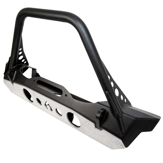 Powdercoat Nighthawk Mid-tube Stinger Front Bumper with Aluminum Skid for Wrangler JK JL/JT - Black Powdercoat Artec Industries