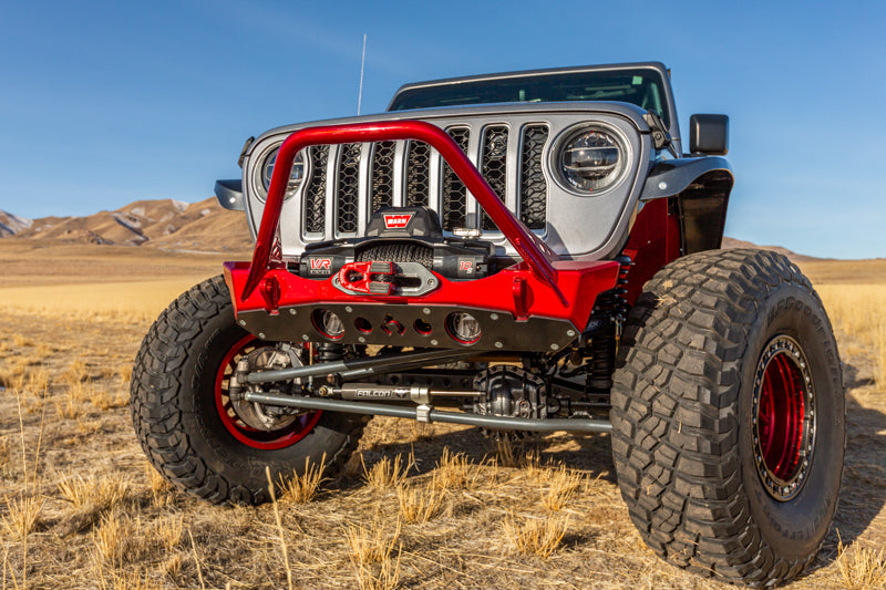 Powdercoat Nighthawk Mid-tube Stinger Front Bumper with Aluminum Skid for Wrangler JK JL/JT - Black Powdercoat Artec Industries