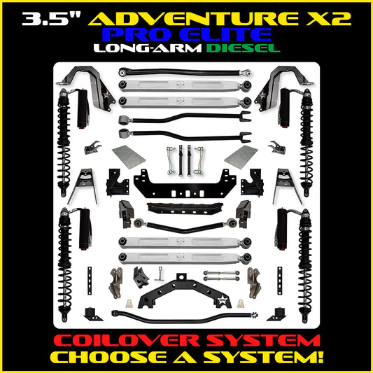 JLU 3.5 Inch Adventure-X Pro Elite Long Arm Coil Over Suspension Diesel Model