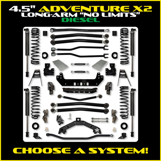 JLU 4.5 Inch Adventure-X "No Limits" Long Arm Suspension Diesel Model