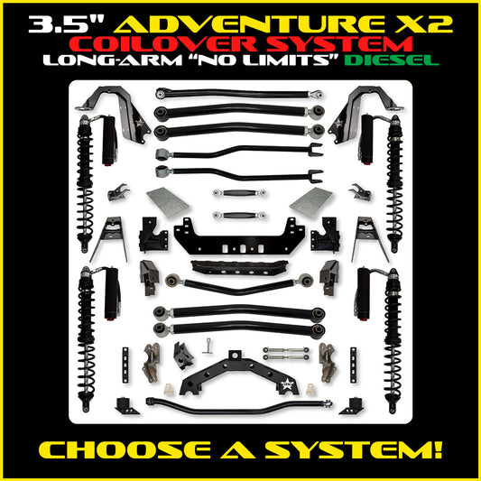 JLU 3.5 Inch Adventure-X "No Limits" Long Arm Coil Over Suspension Diesel Model