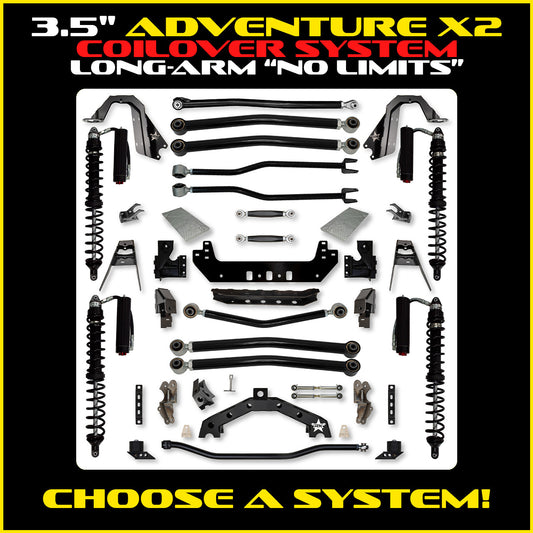 JLU 3.5 Inch Adventure-X "No Limits" Long Arm Coil Over Suspension 4 Door Model
