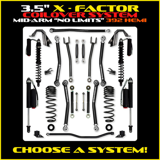 JLU 3.5 Inch X Factor "No Limits" Coil Over System 392 Model