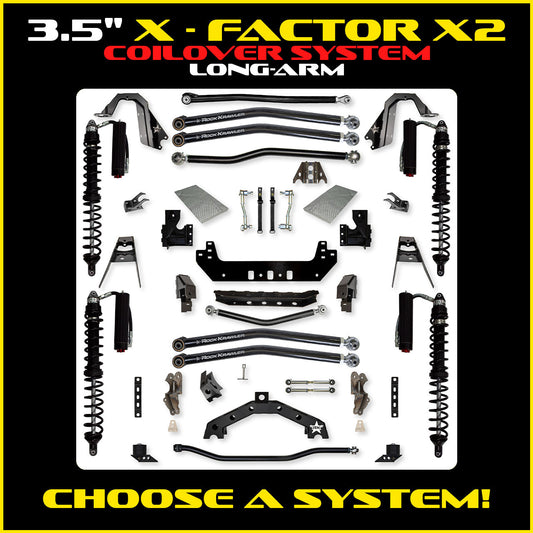 JLU 3.5 Inch X Factor X2 Long Arm Coil Over Suspension 4 Door Model