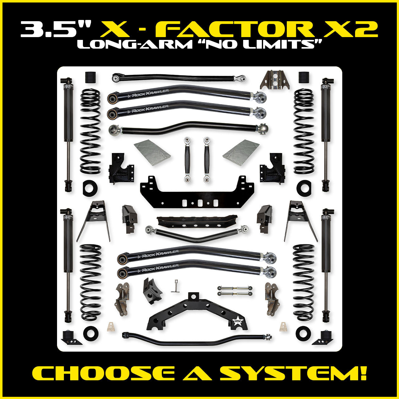 JLU 3.5 Inch X Factor X2 "No Limits" Long Arm Suspension 4 Door Model
