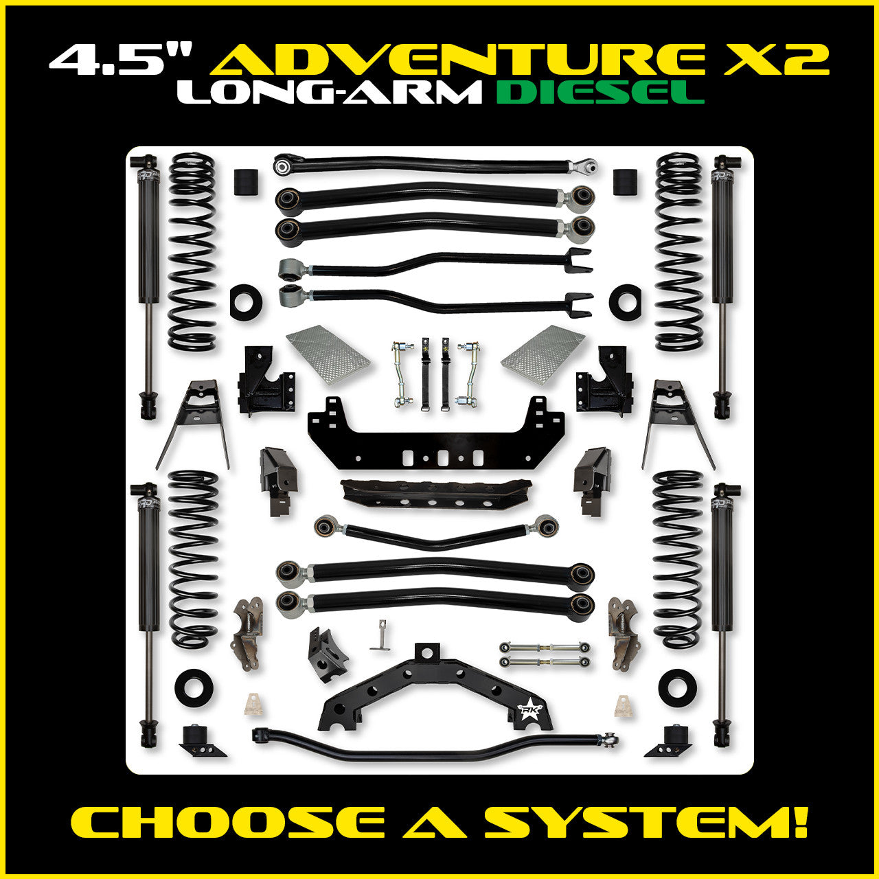 JLU 4.5 Inch Adventure-X Long Arm Suspension Diesel Model