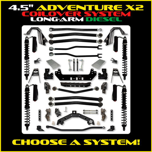 JLU 4.5 Inch Adventure-X Long Arm Coil Over Suspension Diesel Model