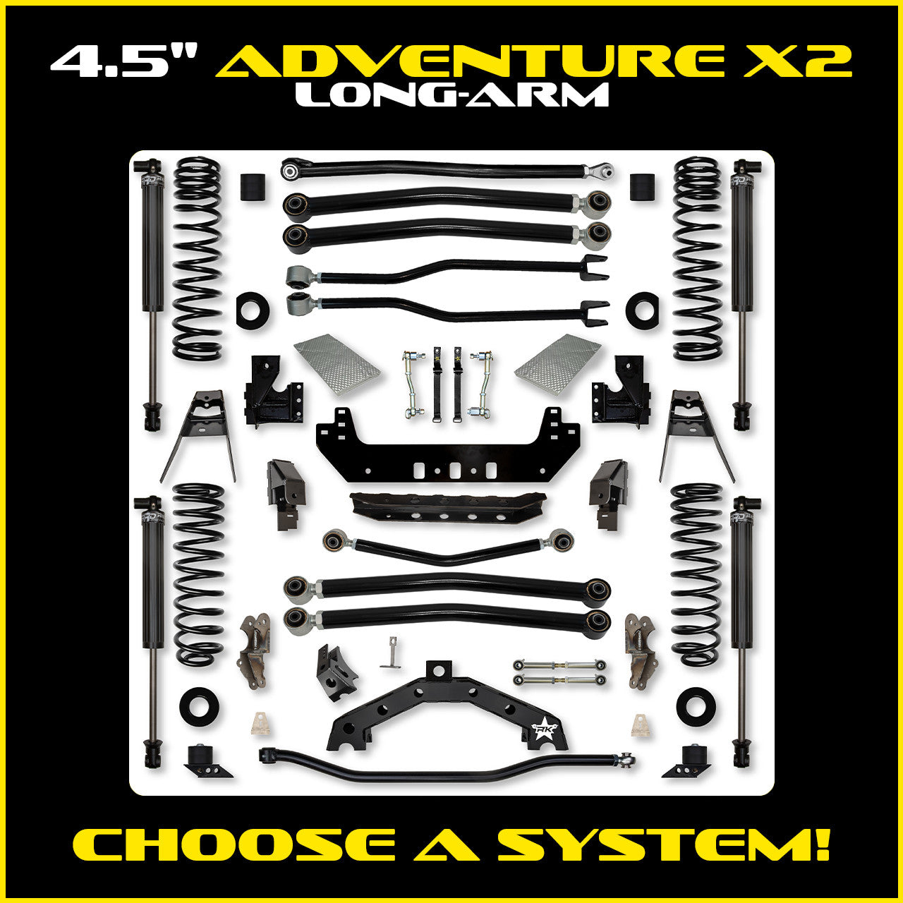 JLU 4.5 Inch Adventure-X Long Arm Suspension 4 Door Model