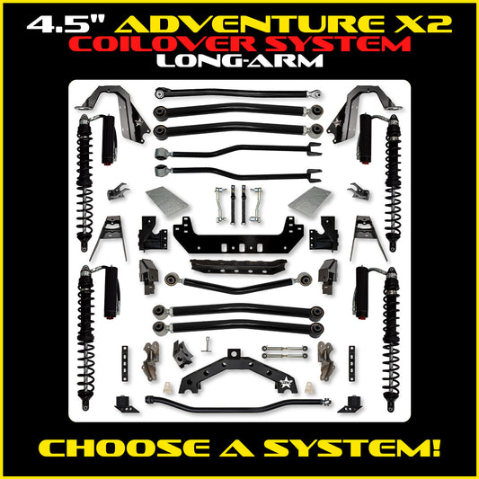 JLU 4.5 Inch Adventure-X Long Arm Coil Over Suspension 4 Door Model