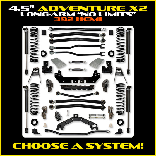 JLU 4.5 Inch Adventure-X "No Limits" Long Arm Suspension 392 Model