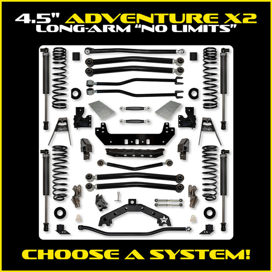 JLU 4.5 Inch Adventure-X "No Limits" Long Arm Suspension 4 Door Model