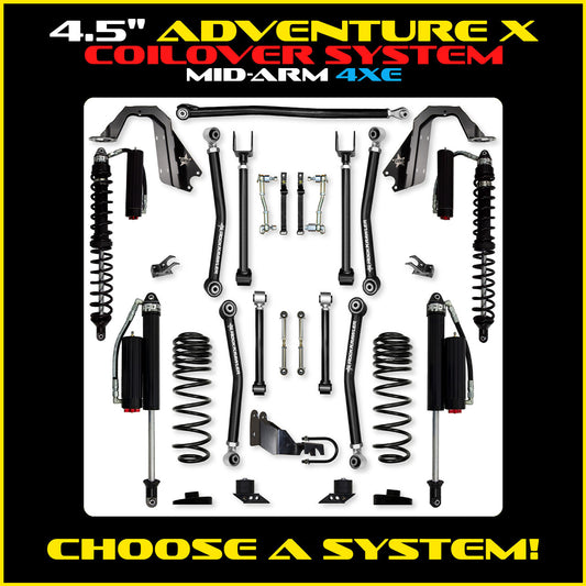 JLU 4.5 Inch Adventure X "No Limits" Coil Over System 4XE Model