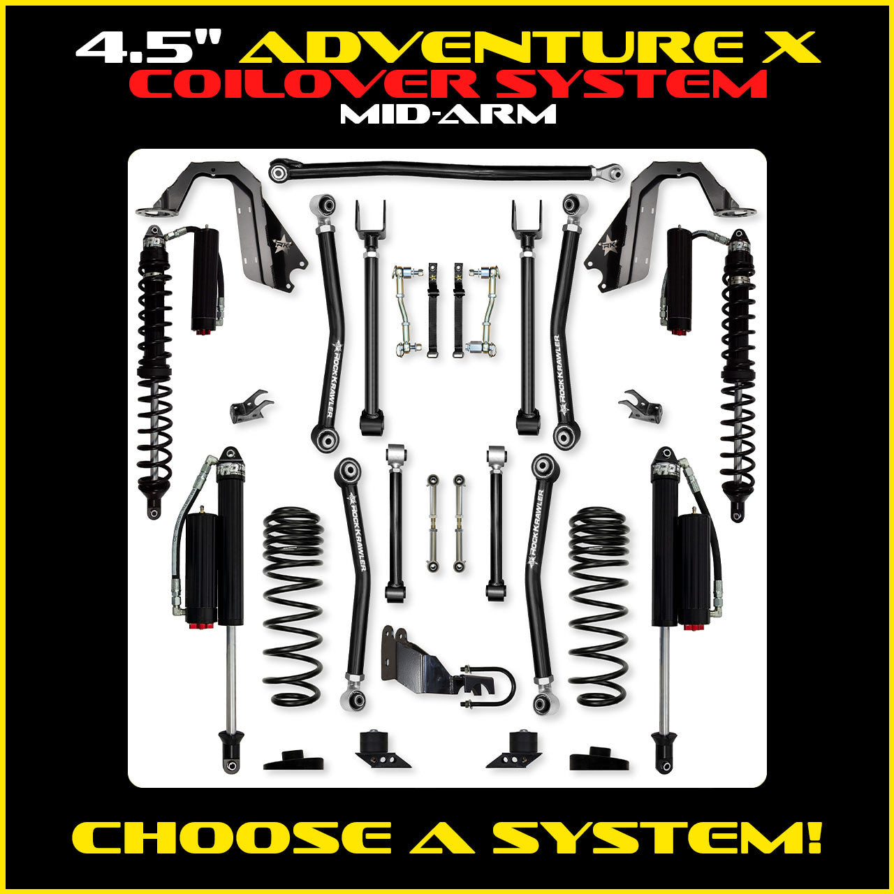 JLU 4.5 Inch Adventure X Coil Over System  4 Door Model