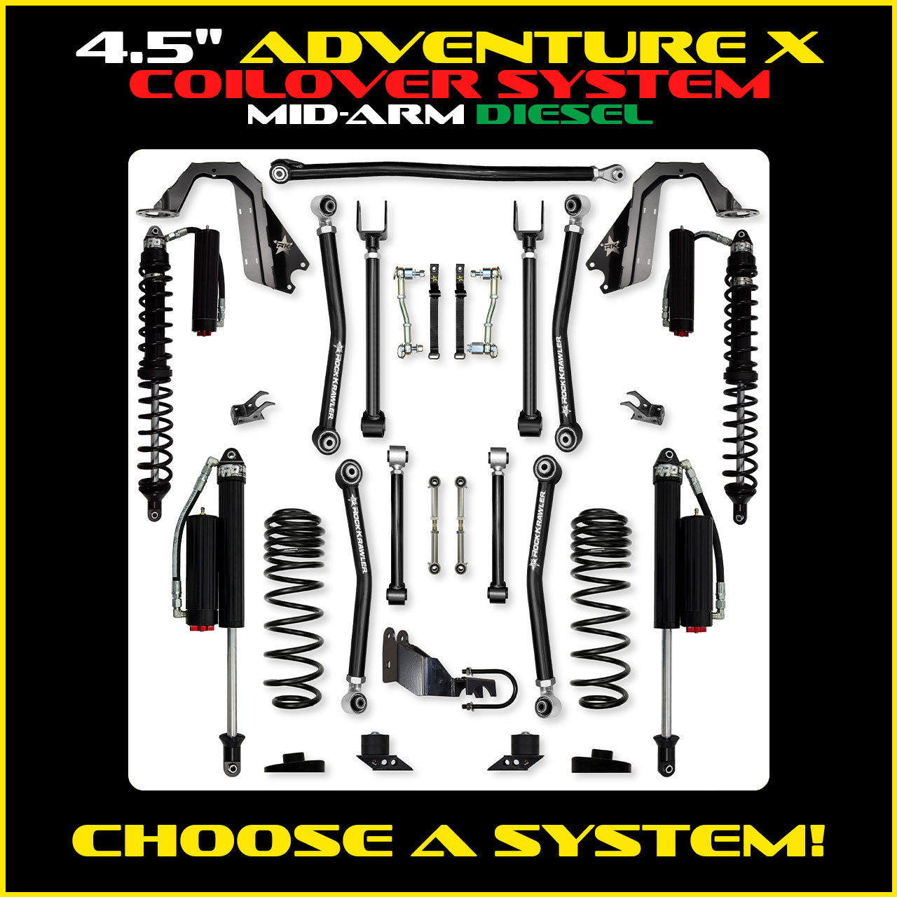 JLU 4.5 Inch Adventure X Coil Over System  Diesel Model