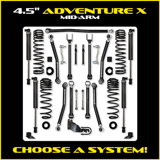 JLU 4.5 Inch Adventure X System 4 Door Model