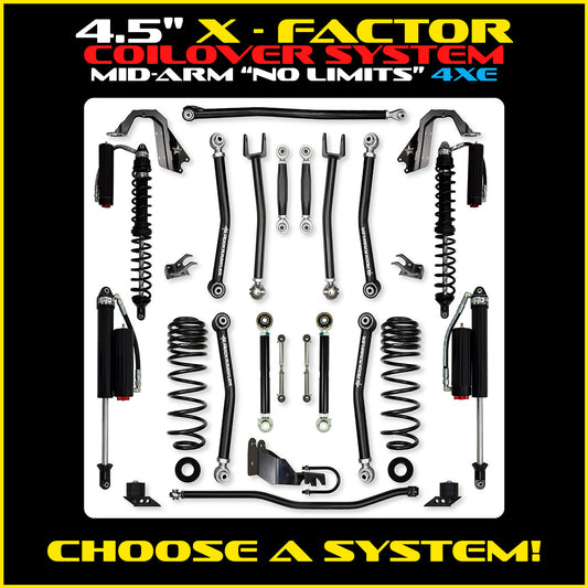 JLU 4.5 Inch X Factor "No Limits" Coil Over System 4XE Model