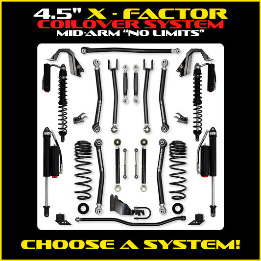 JLU 4.5 Inch X Factor "No Limits" Coil Over System 4 Door Model