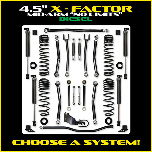 JLU 4.5 Inch X Factor "No Limits" System Diesel Model