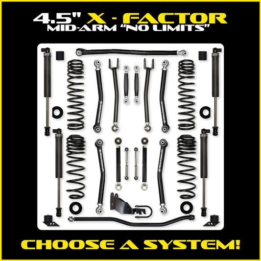 JLU 4.5 Inch X Factor "No Limits" System 4 Door Model