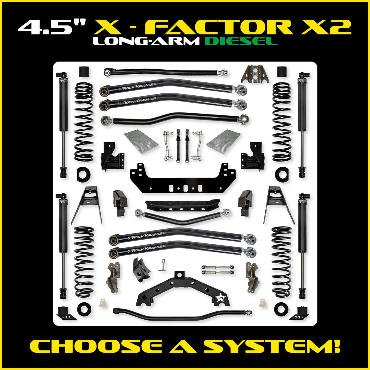 JLU 4.5 Inch X Factor X2 Long Arm Suspension Diesel Model