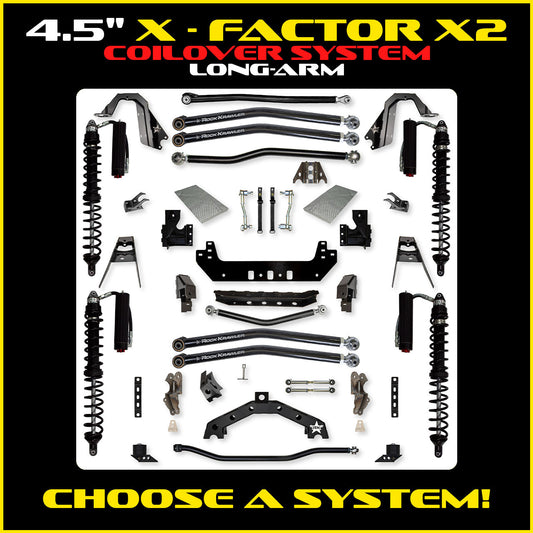 JLU 4.5 Inch X Factor X2 Long Arm Coil Over Suspension 4 Door Model