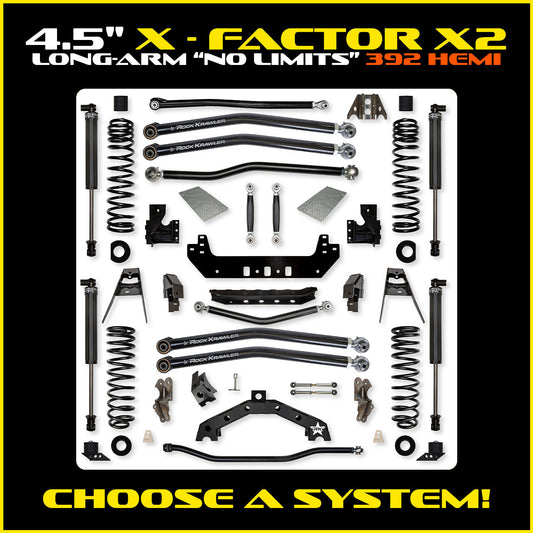 JLU 4.5 Inch X Factor X2 "No Limits" Long Arm Suspension 392 Model