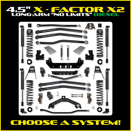 JLU 4.5 Inch X Factor X2 "No Limits" Long Arm Suspension Diesel Model