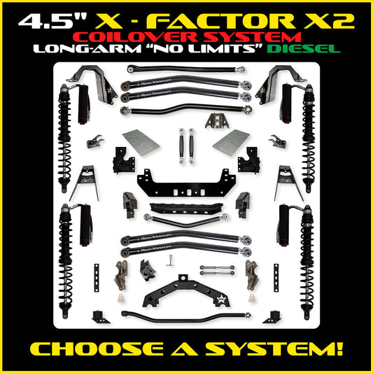 JLU 4.5 Inch X Factor X2 "No Limits" Long Arm Coil Over Suspension Diesel Model