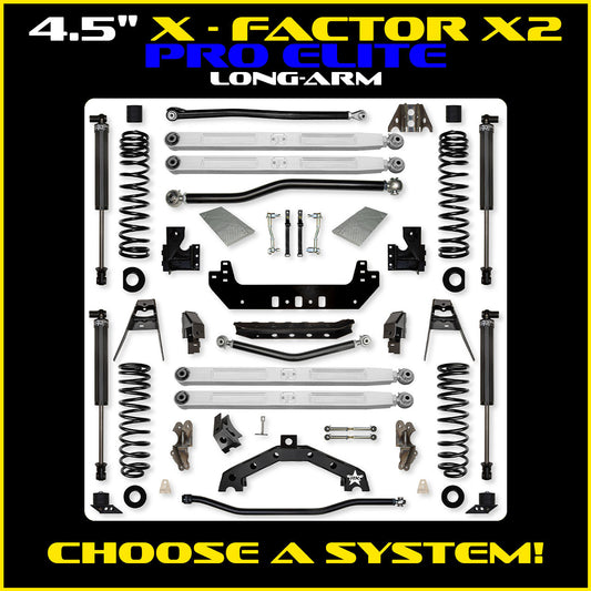JLU 4.5 Inch X Factor X2 Pro Elite Long Arm Suspension 4 Door Model