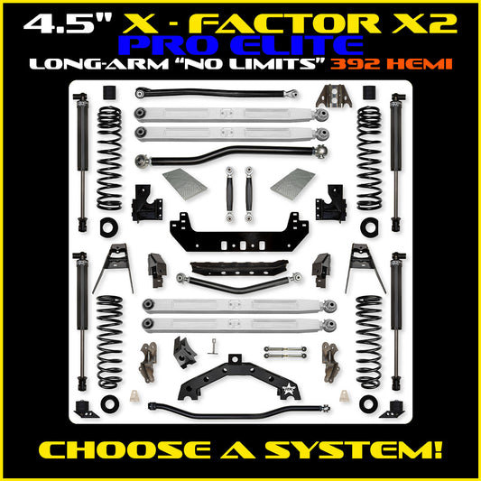 JLU 4.5 Inch X Factor X2 Pro Elite "No Limits" Long Arm Suspension 392 Model