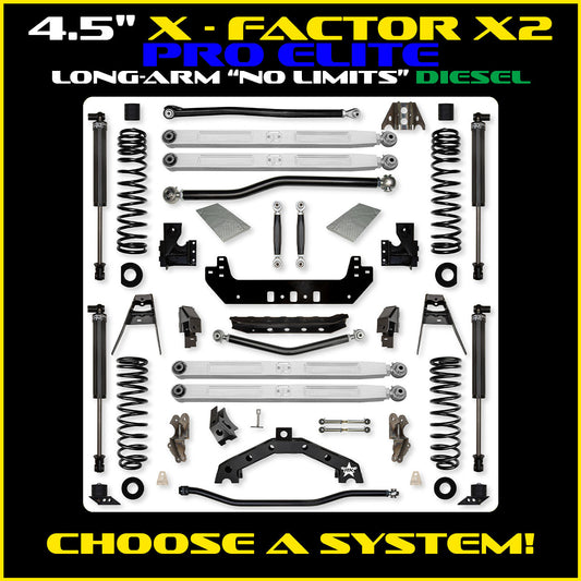 JLU 4.5 Inch X Factor X2 Pro Elite "No Limits" Long Arm Suspension Diesel Model